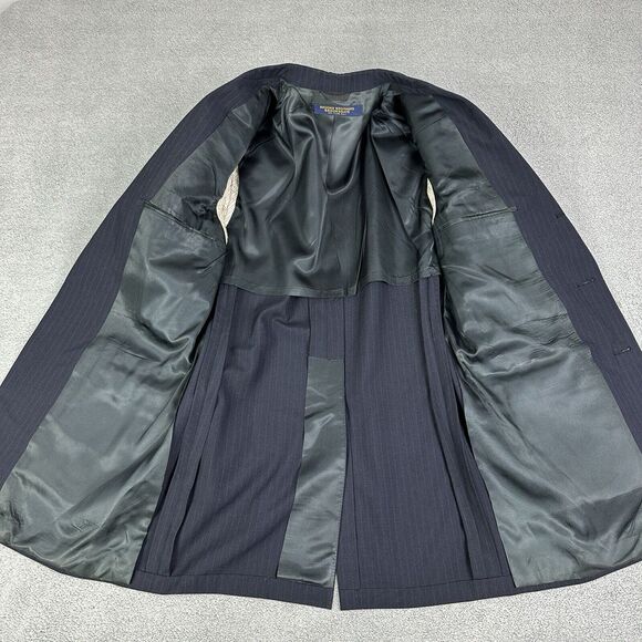 Vintage Brooks Brothers Blazer Men 39L Navy Pinstripe Brooksgate Sport Coat USA - Picture 3 of 12